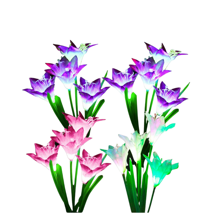 4 Pack Lily Flowers Style Solar Garden Lights