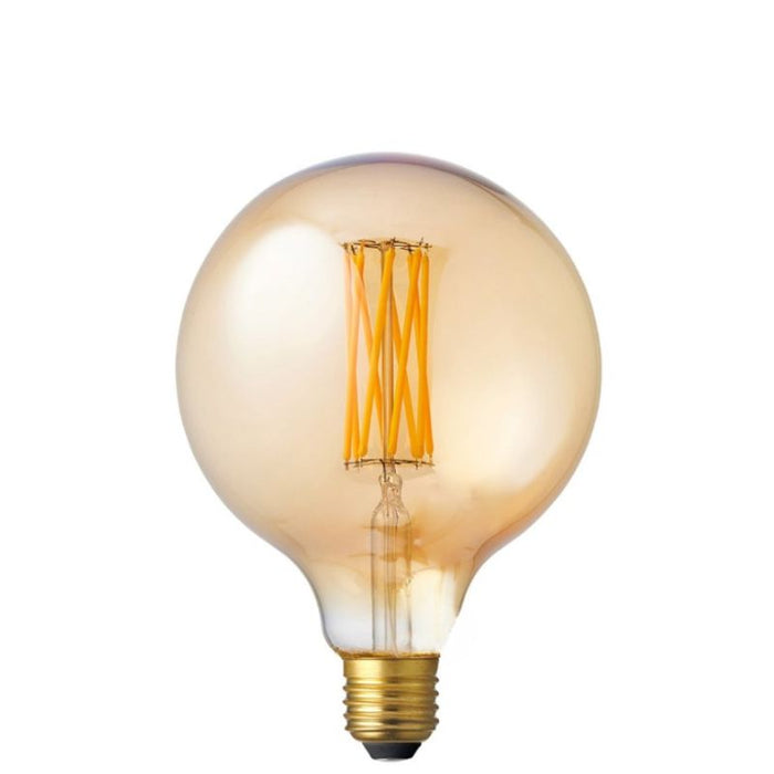 6W G125 Amber Dimmable LED Light Globe (E27) In Ultra Warm White