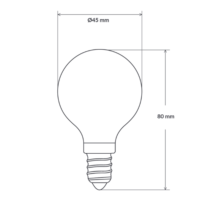 4W Fancy Round Dimmable LED Bulb (E12) Frosted in Warm White