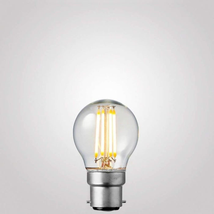 4W Fancy Round Dimmable LED Bulb (B22) Clear in Warm White