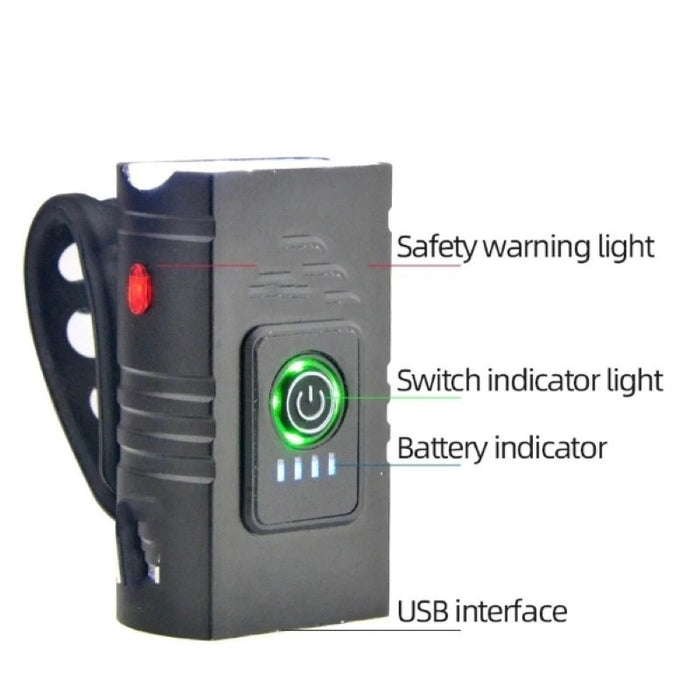 Bicycle Flashlight LED USB Rechargeable Torch