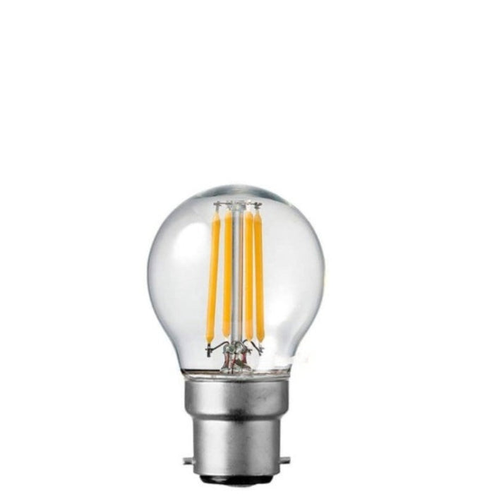 4W Fancy Round Dimmable LED Bulb (B22) Clear in Warm White