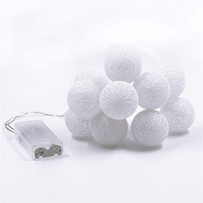 The Cotton Ball Battery LED String Lights