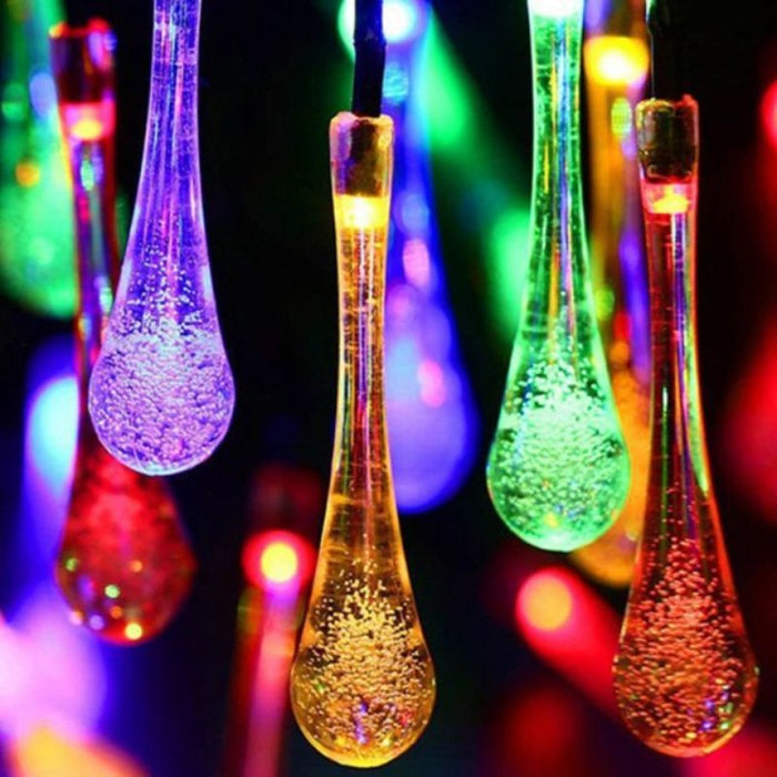 The Water Drops Solar String Lights