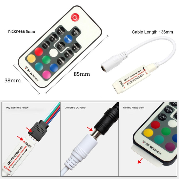 The 17 Keys RF LED RGB Controller